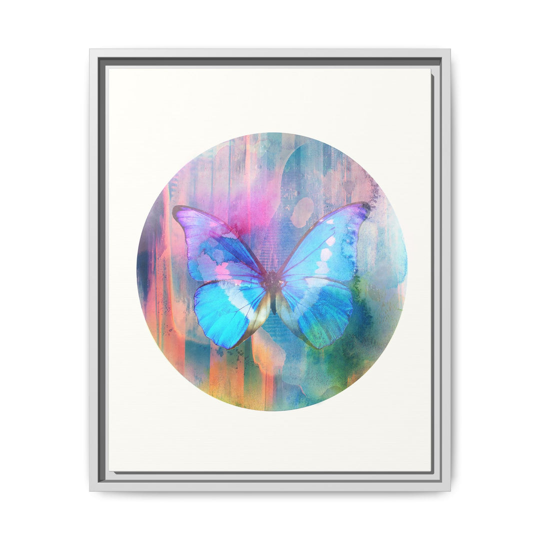 Canvas Wall Art - Sustainably Made Framed Wall Décor - Electric Blue Butterfly