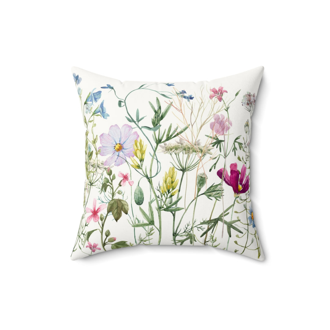 Luxury Faux Suede Pillow - Wildflower Meadow