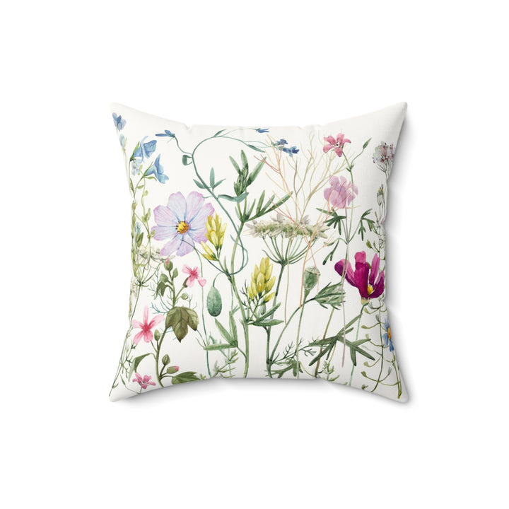 Luxury Faux Suede Pillow - Wildflower Meadow