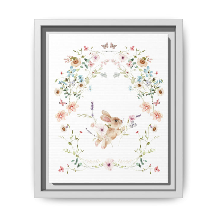 Canvas Wall Art - Sustainably Made Framed Wall Art - Baby Bunny Wreath
