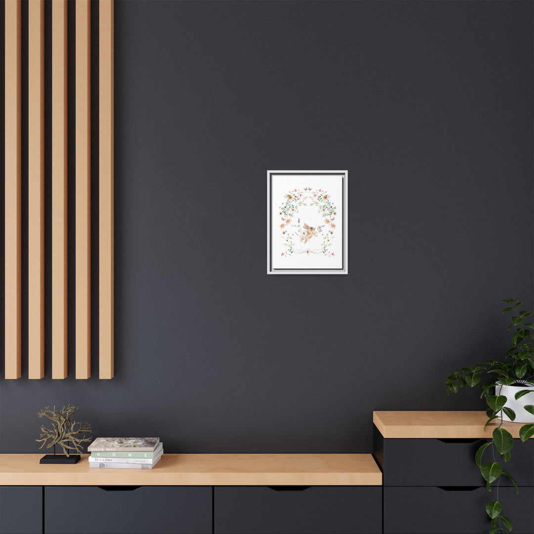 Canvas Wall Art - Sustainably Made Framed Wall Art - Baby Bunny Wreath