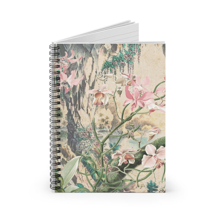 Eco-Friendly Notebook - Ruled Line Journal - Vintage Orchids