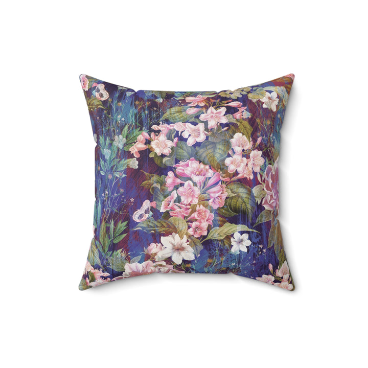 Luxury Faux Suede Pillow - Midnight Bloom