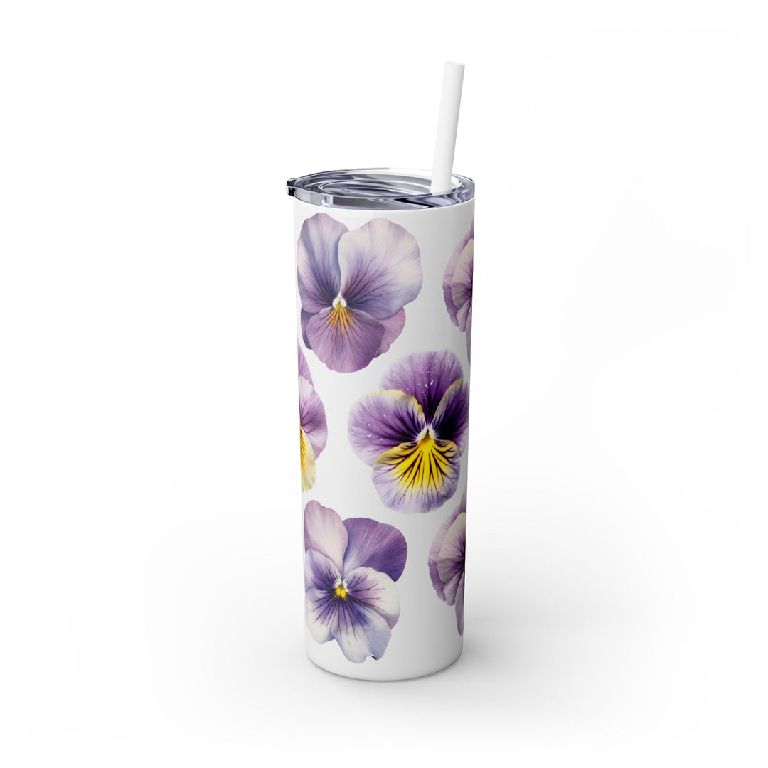 Tumbler - BPA-Free - Purple Pansies
