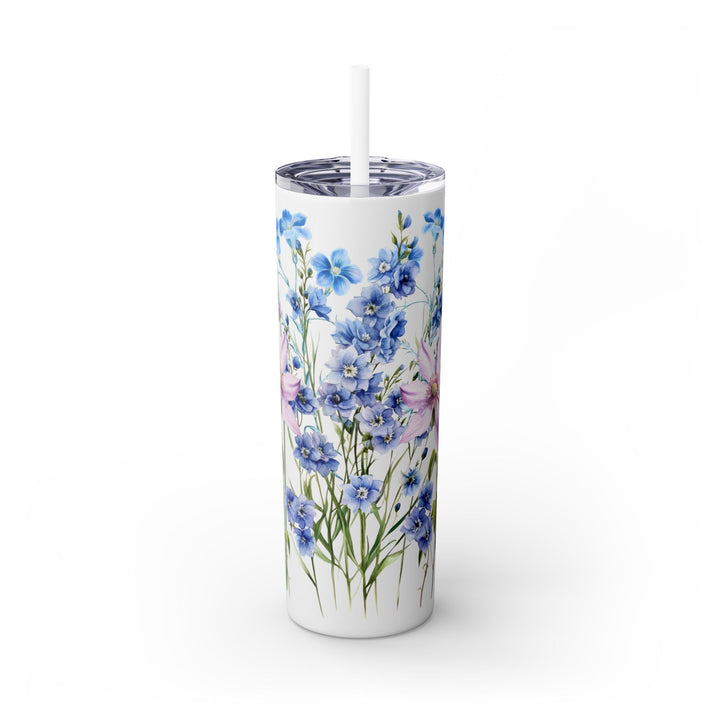 Floral Tumbler -  BPA-Free - Delphinium Blue