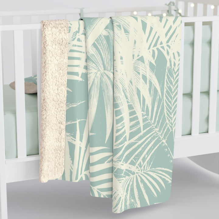 Sherpa Fleece Blanket - Garden Palm