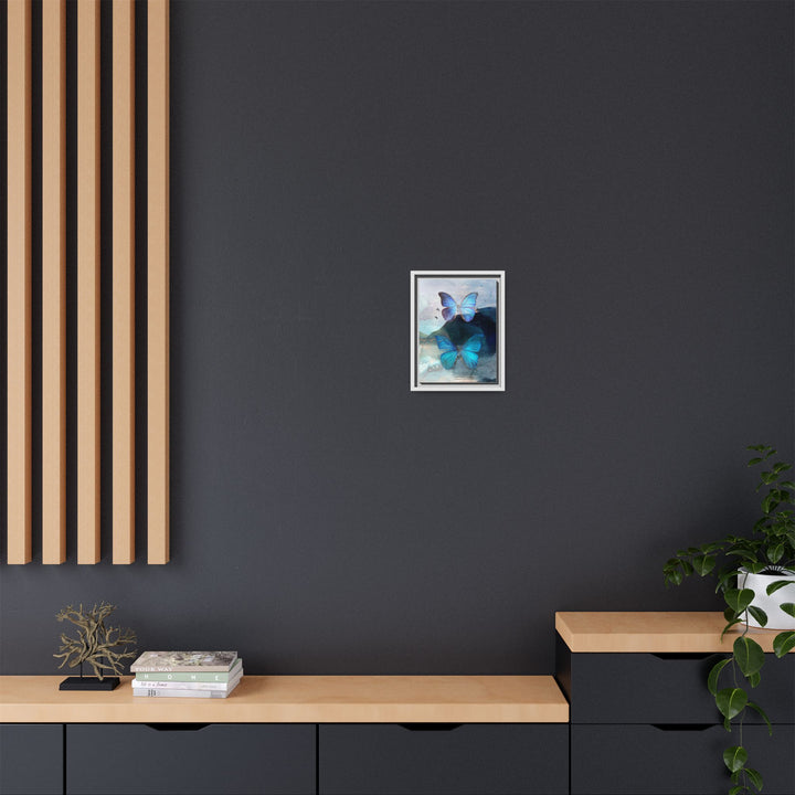 Canvas Art - Sustainably Made Framed Wall Décor - Blue Butterfly Mist