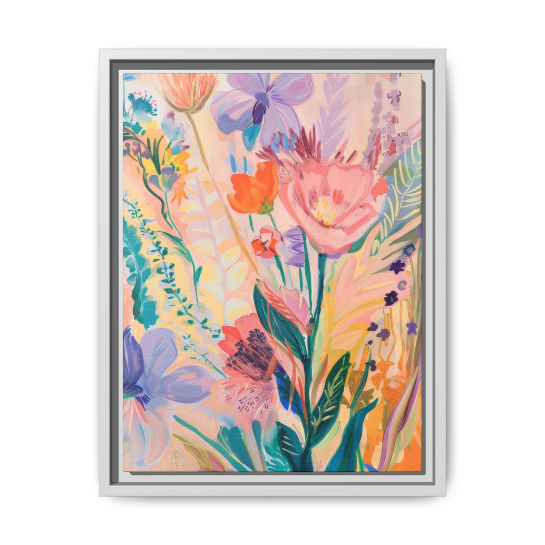 Canvas Wall Art - Sustainably Made Framed Wall Art - Happy Flowers