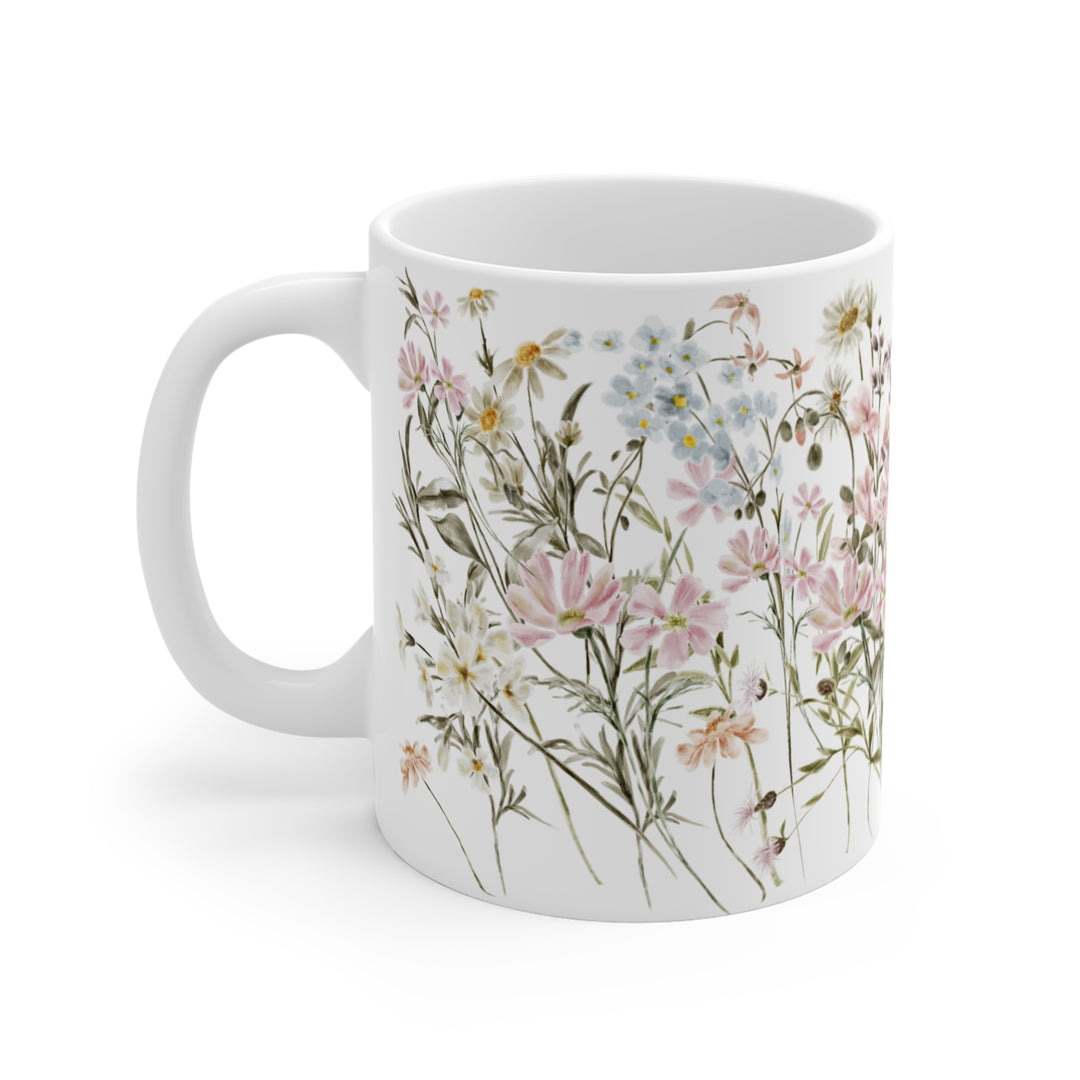Watercolor Floral Coffee Mug – 11 oz BPA-free