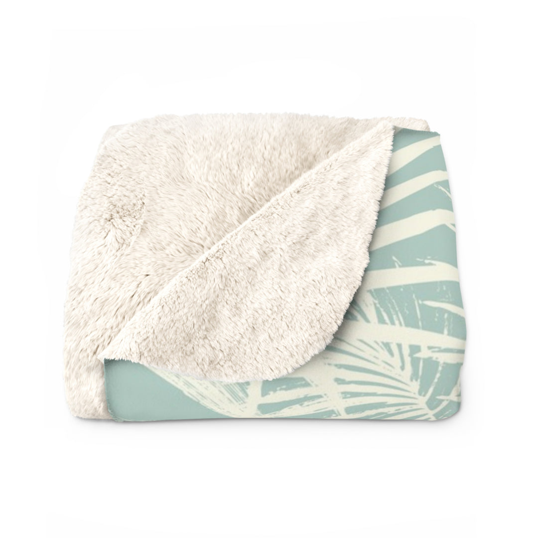 Sherpa Fleece Blanket - Garden Palm