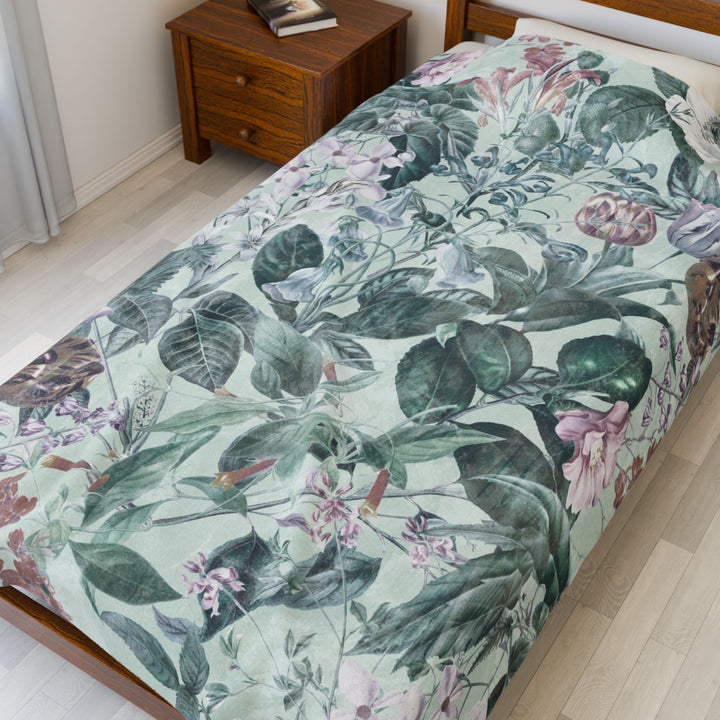 Luxury Velveteen Plush Blanket - Dutch Tulip Garden- Cozy & Soft
