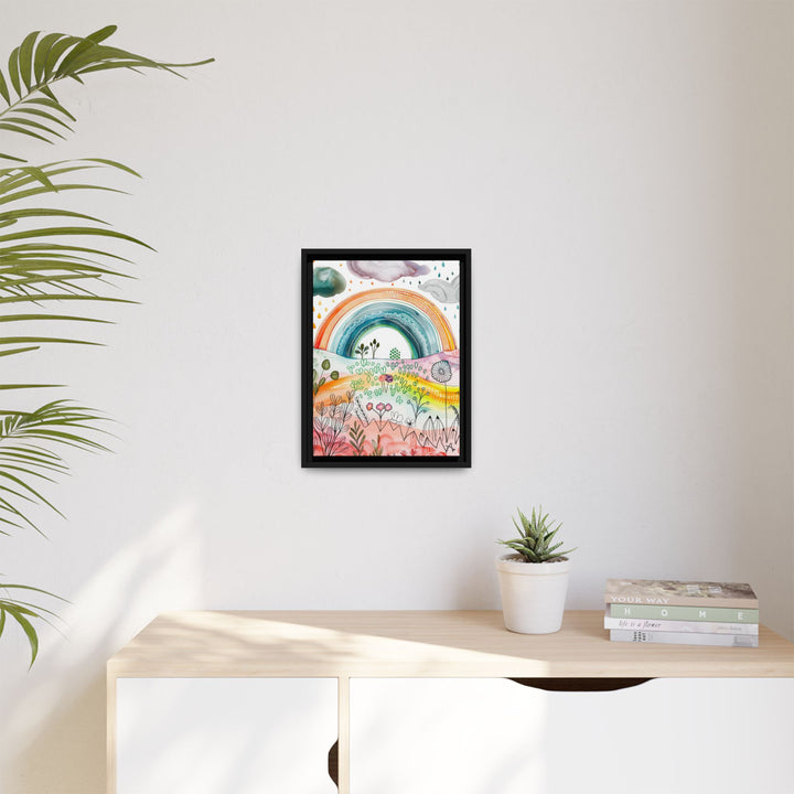 Canvas Wall Art - Sustainably Made Framed Wall Art - Happy Rainbow
