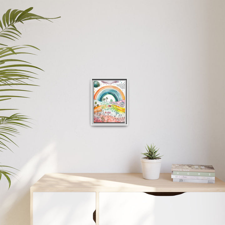 Canvas Wall Art - Sustainably Made Framed Wall Art - Happy Rainbow