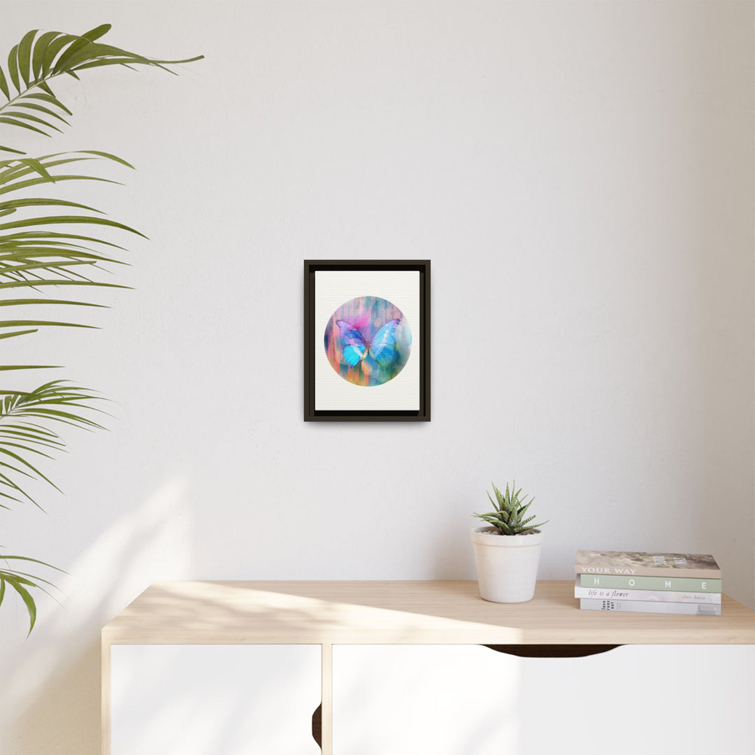 Canvas Wall Art - Sustainably Made Framed Wall Décor - Electric Blue Butterfly