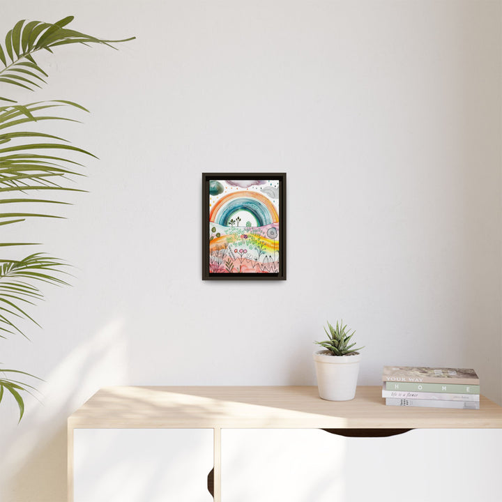 Canvas Wall Art - Sustainably Made Framed Wall Art - Happy Rainbow