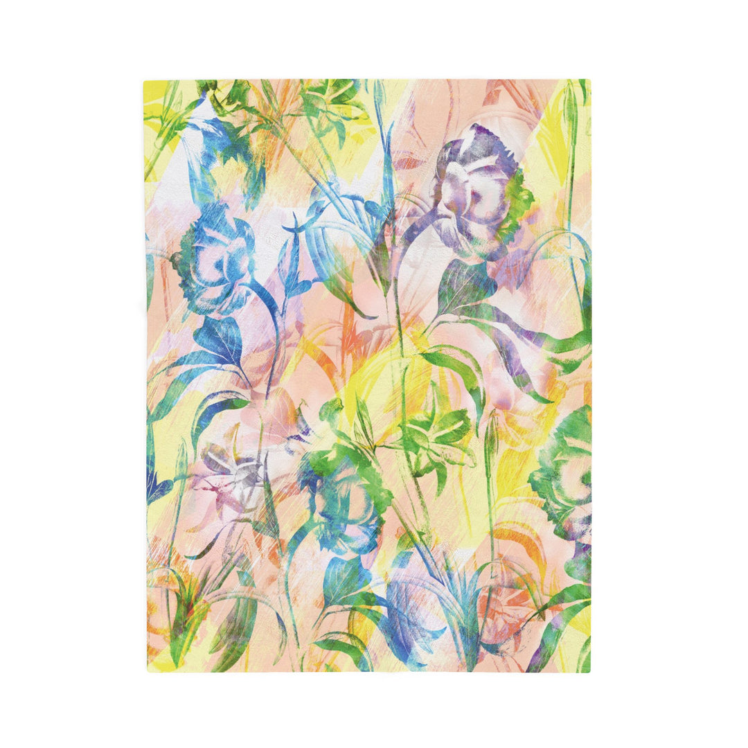 Luxury Velveteen Plush Blanket - Sunshine Garden- Cozy & Soft
