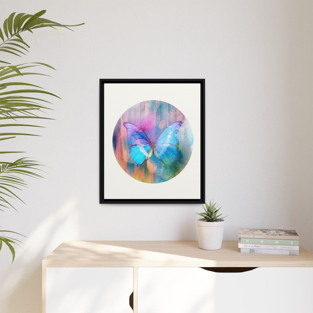 Canvas Wall Art - Sustainably Made Framed Wall Décor - Electric Blue Butterfly