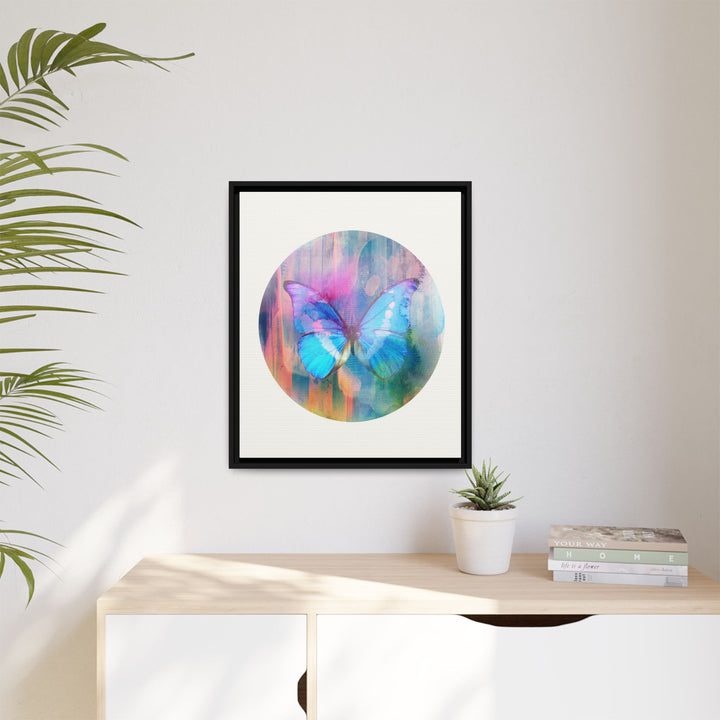 Canvas Wall Art - Sustainably Made Framed Wall Décor - Electric Blue Butterfly
