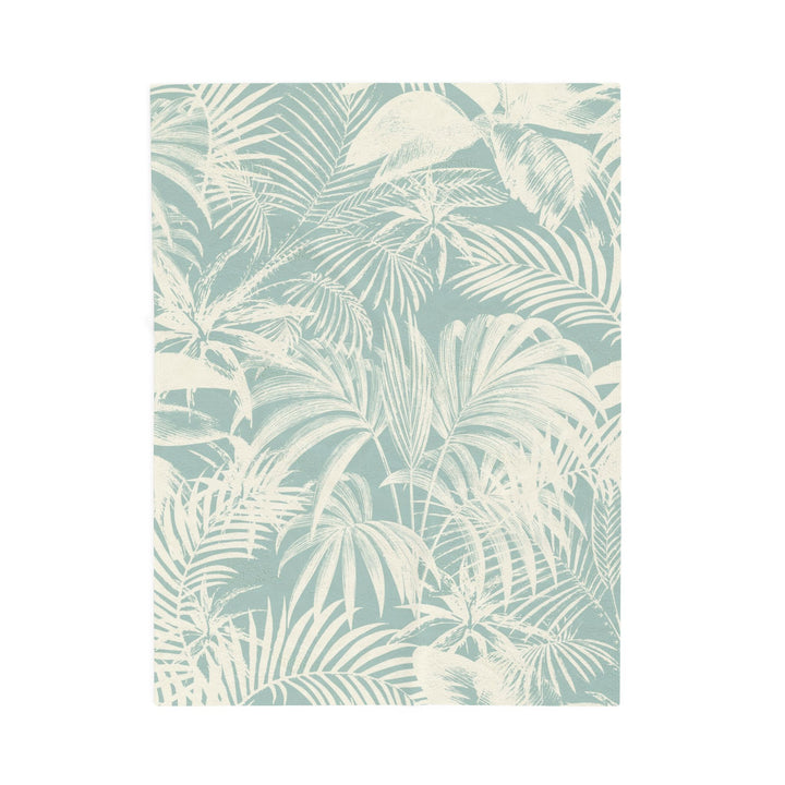 Luxury Velveteen Plush Blanket - Soft Green Palm- Cozy & Soft