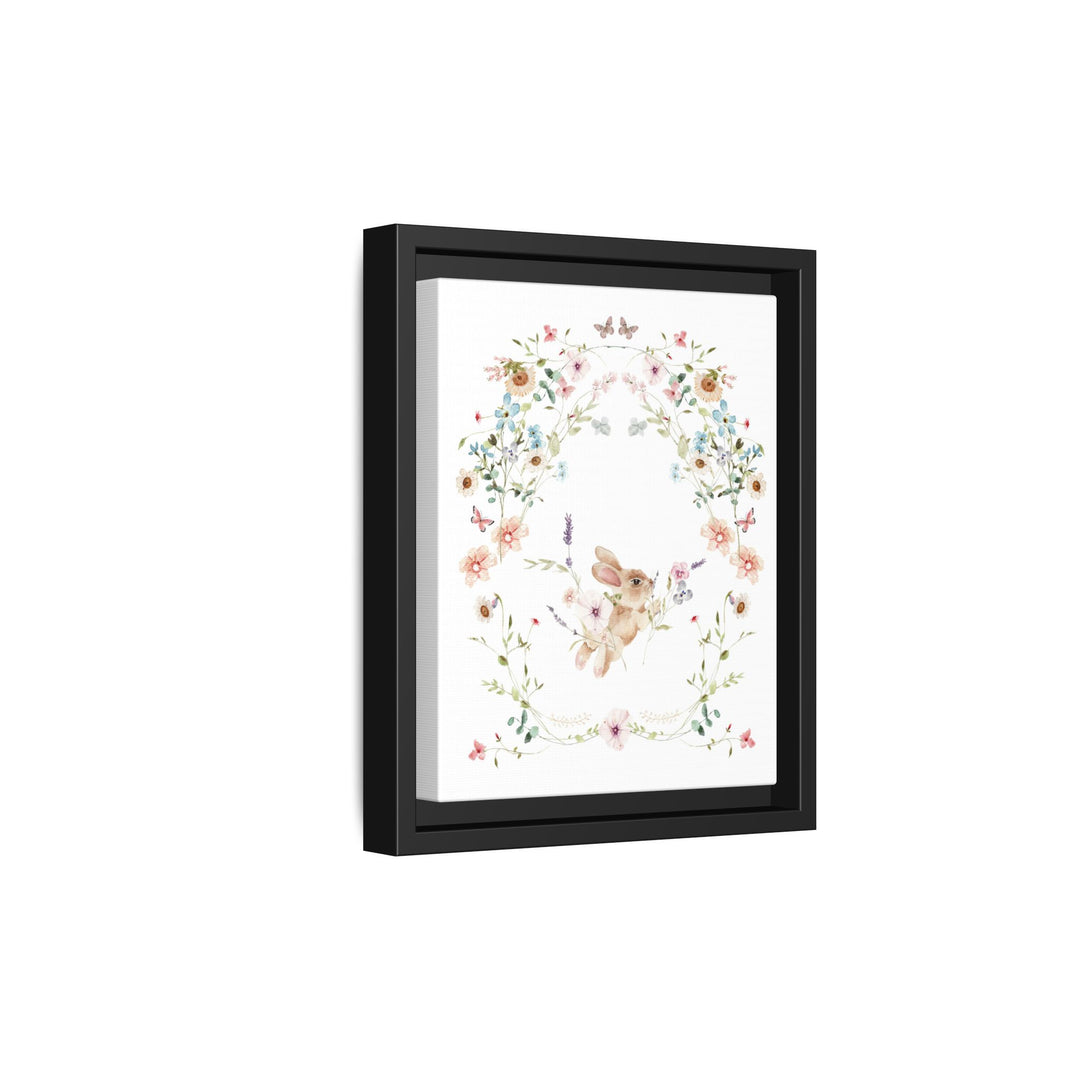 Canvas Wall Art - Sustainably Made Framed Wall Art - Baby Bunny Wreath