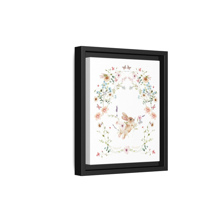 Canvas Wall Art - Sustainably Made Framed Wall Art - Baby Bunny Wreath