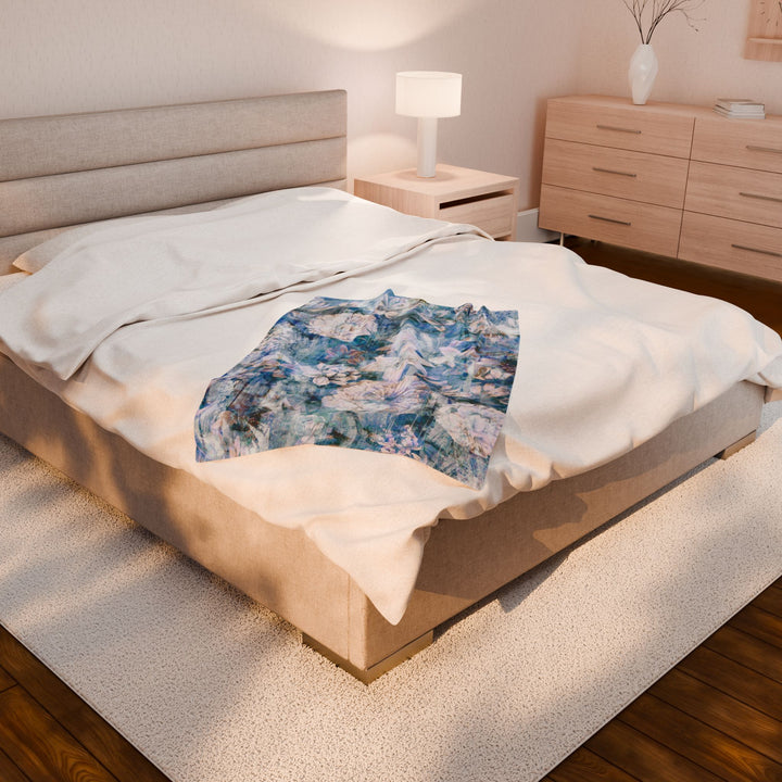 Luxury Velveteen Plush Blanket - Jasmine Evening- Cozy & Soft