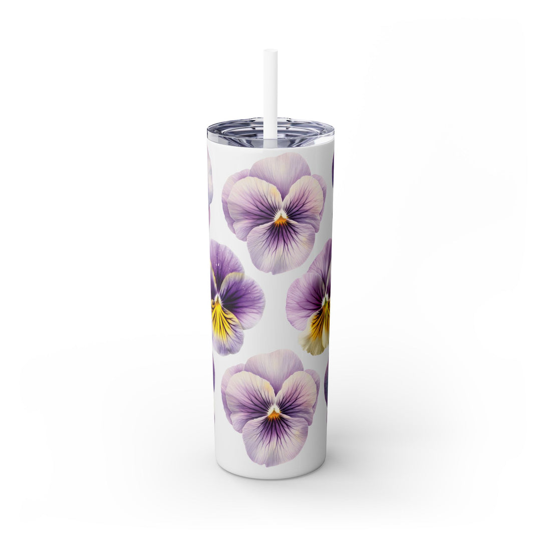 Tumbler - BPA-Free - Purple Pansies