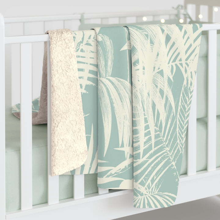 Sherpa Fleece Blanket - Garden Palm