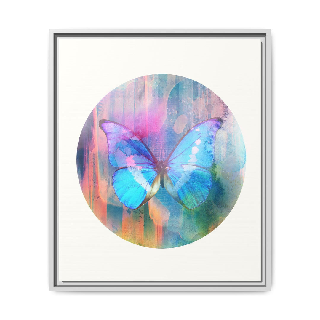 Canvas Wall Art - Sustainably Made Framed Wall Décor - Electric Blue Butterfly