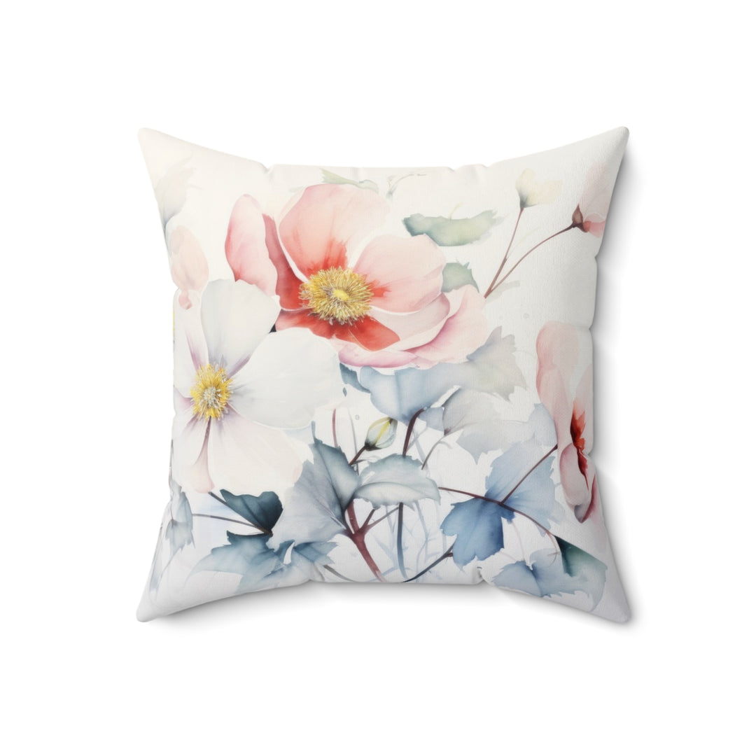 Luxury Faux Suede Floral Print Pillow - Wild Roses