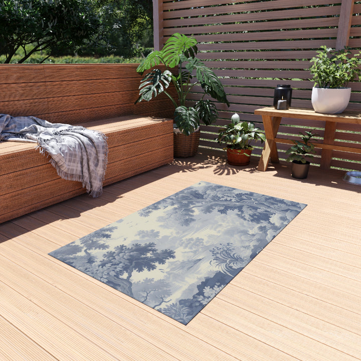 Elegant Floral Outdoor Rug - Devon Forest