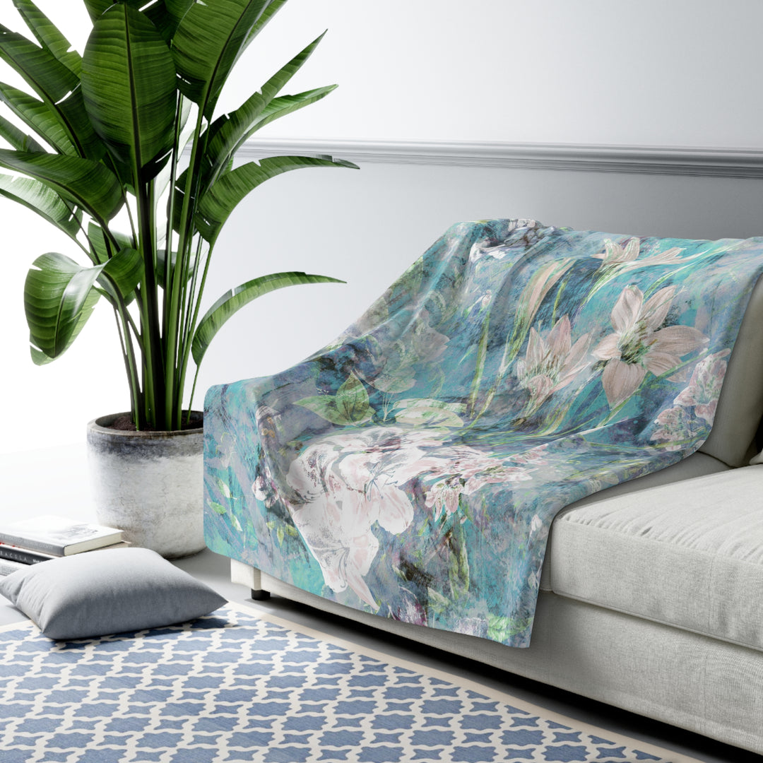 Sherpa Fleece Blanket - Amaryllis