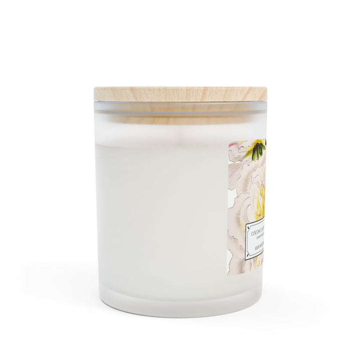 Frosted Glass Candle - 11oz - Vegan Wax - Camelia Dream