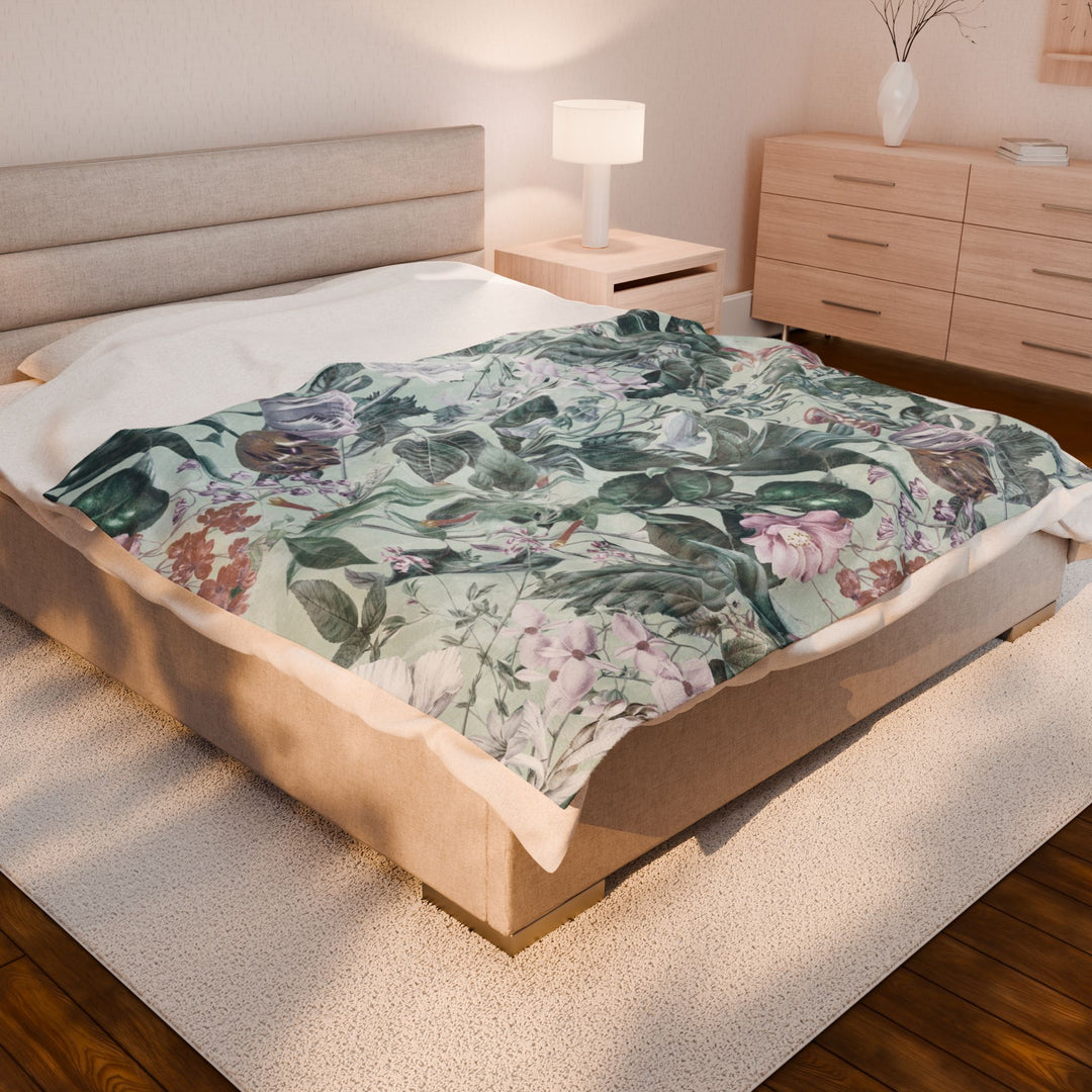 Luxury Velveteen Plush Blanket - Dutch Tulip Garden- Cozy & Soft