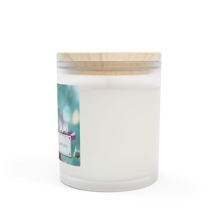 Frosted Glass Candle - 11oz - Vegan Wax - Cosmos Garden