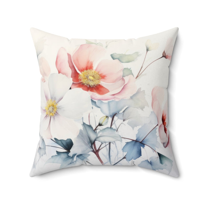Luxury Faux Suede Floral Print Pillow - Wild Roses