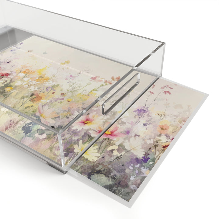 Acrylic Serving Tray -Wildflower Meadow