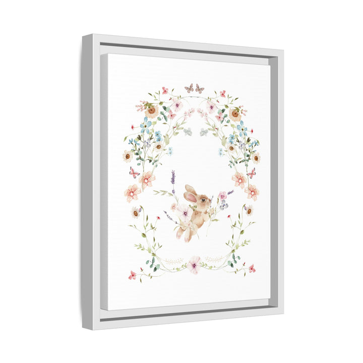 Canvas Wall Art - Sustainably Made Framed Wall Art - Baby Bunny Wreath