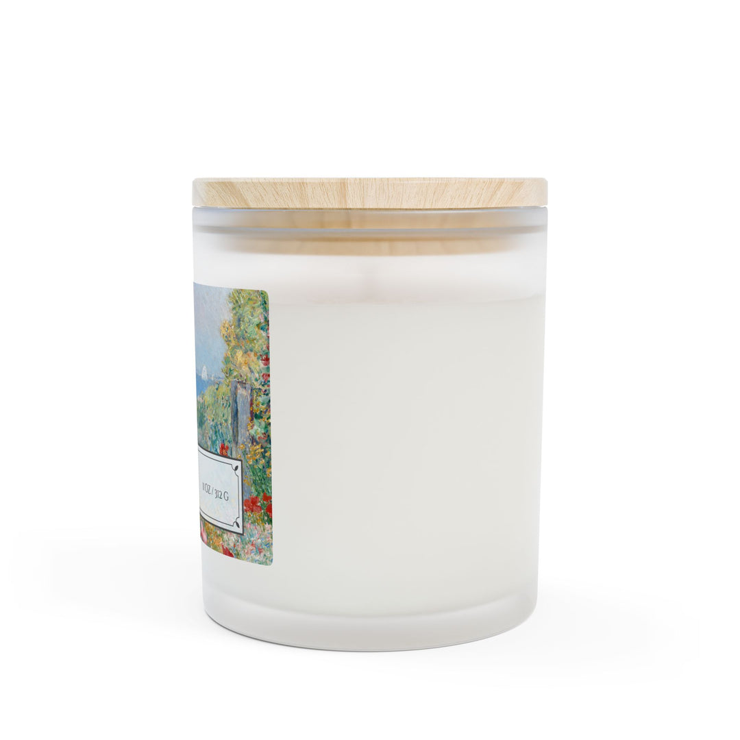 Frosted Glass Candle - 11oz - Vegan Wax - Seaside Garden
