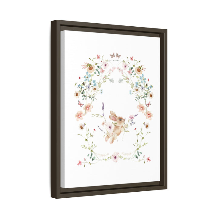 Canvas Wall Art - Sustainably Made Framed Wall Art - Baby Bunny Wreath