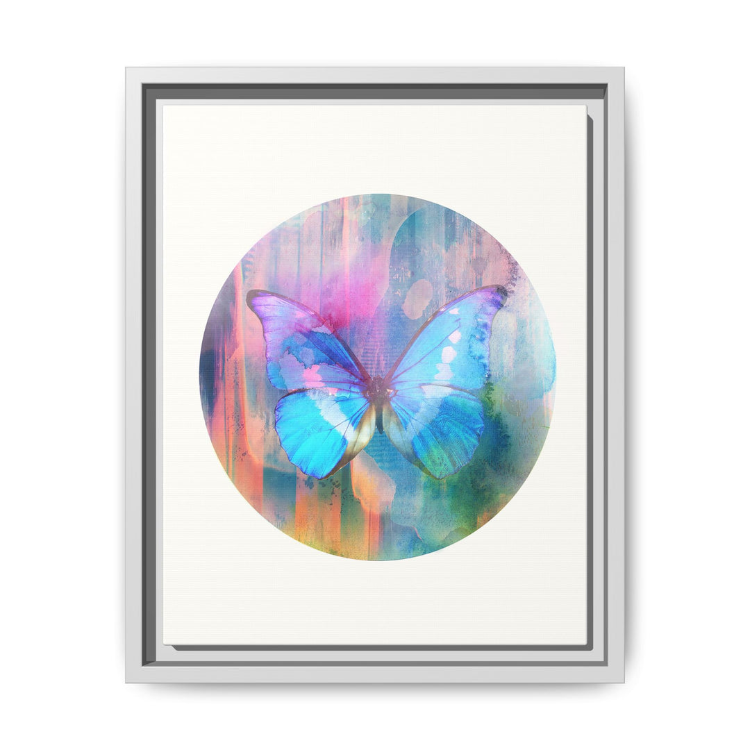 Canvas Wall Art - Sustainably Made Framed Wall Décor - Electric Blue Butterfly