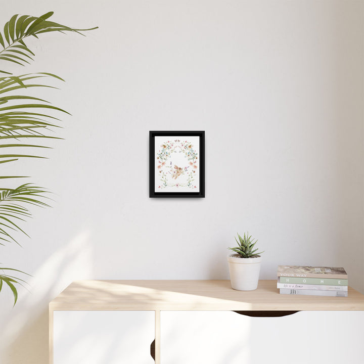 Canvas Wall Art - Sustainably Made Framed Wall Art - Baby Bunny Wreath