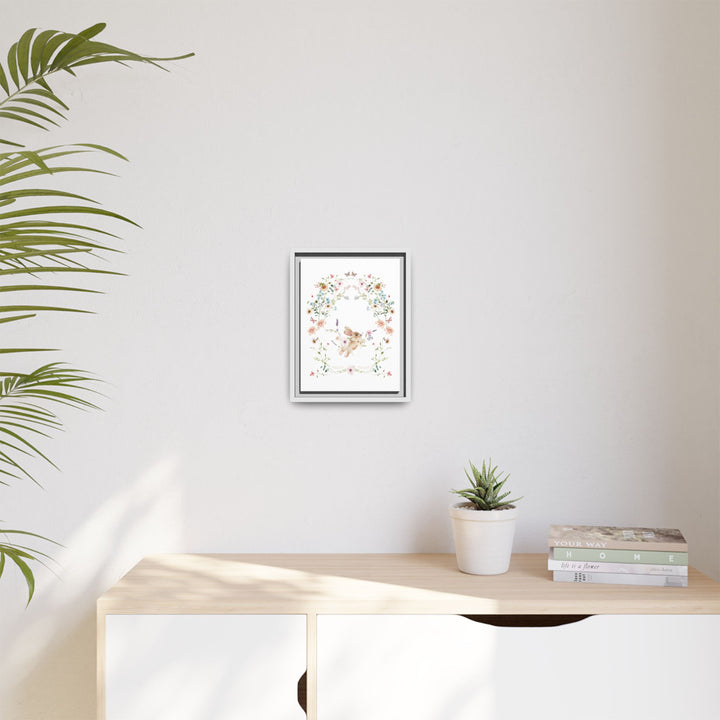 Canvas Wall Art - Sustainably Made Framed Wall Art - Baby Bunny Wreath