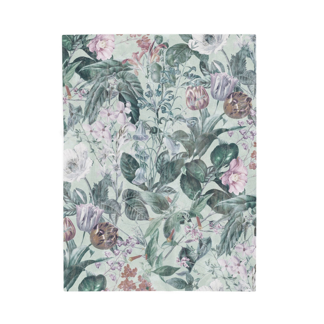 Luxury Velveteen Plush Blanket - Dutch Tulip Garden- Cozy & Soft