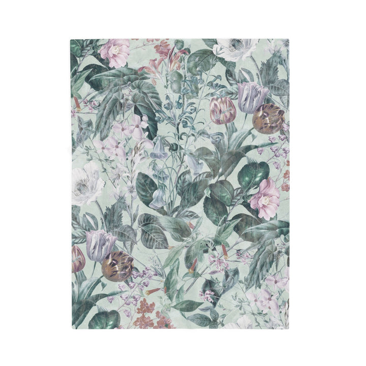 Luxury Velveteen Plush Blanket - Dutch Tulip Garden- Cozy & Soft