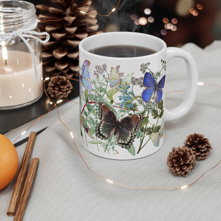 Mug 11oz - Morpho Butterflies & Wildflowers