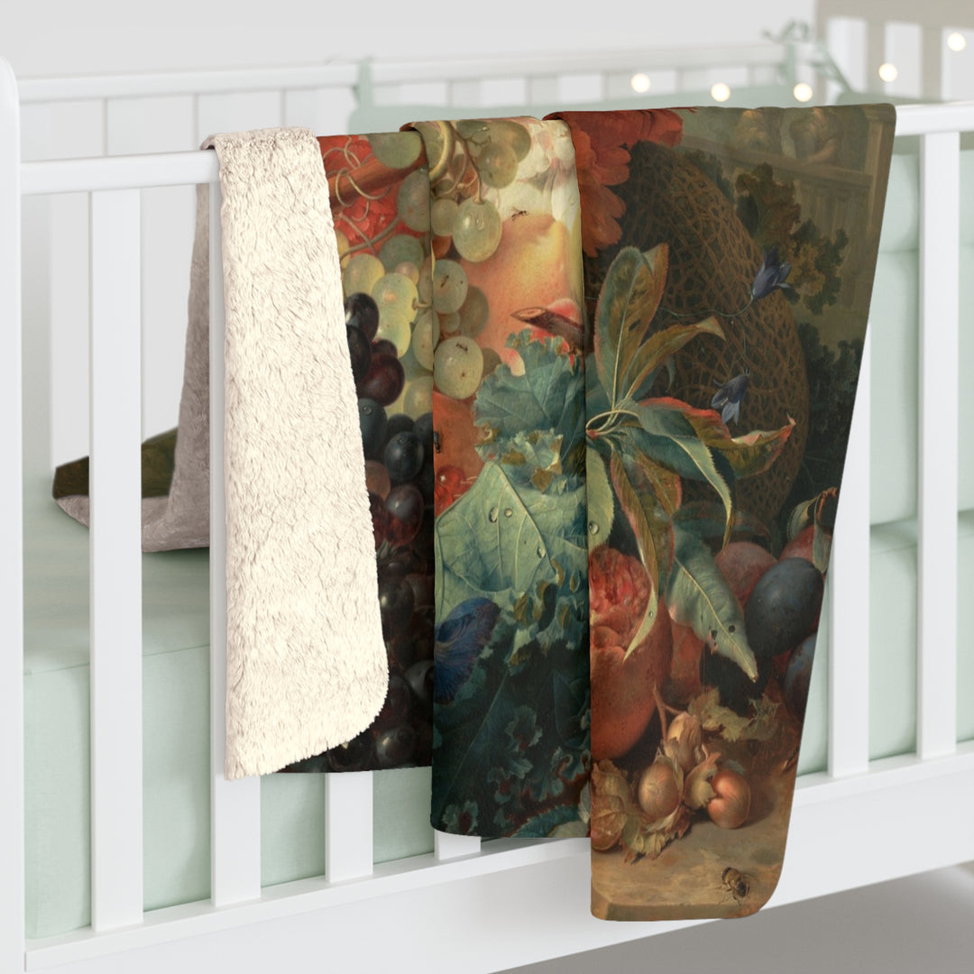 Sherpa Fleece Blanket - Vintage Flowers