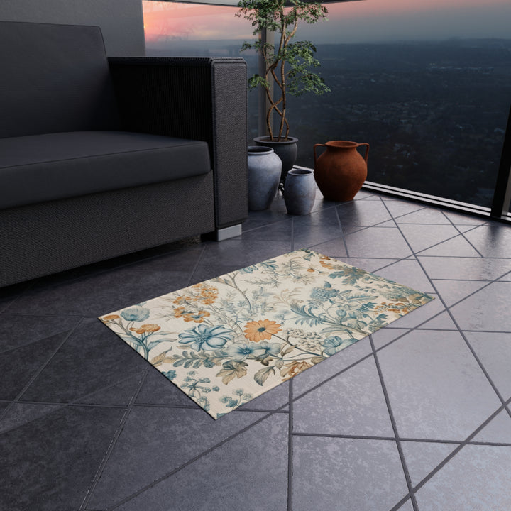 Soft Floral Outdoor Rug - Gold Garden