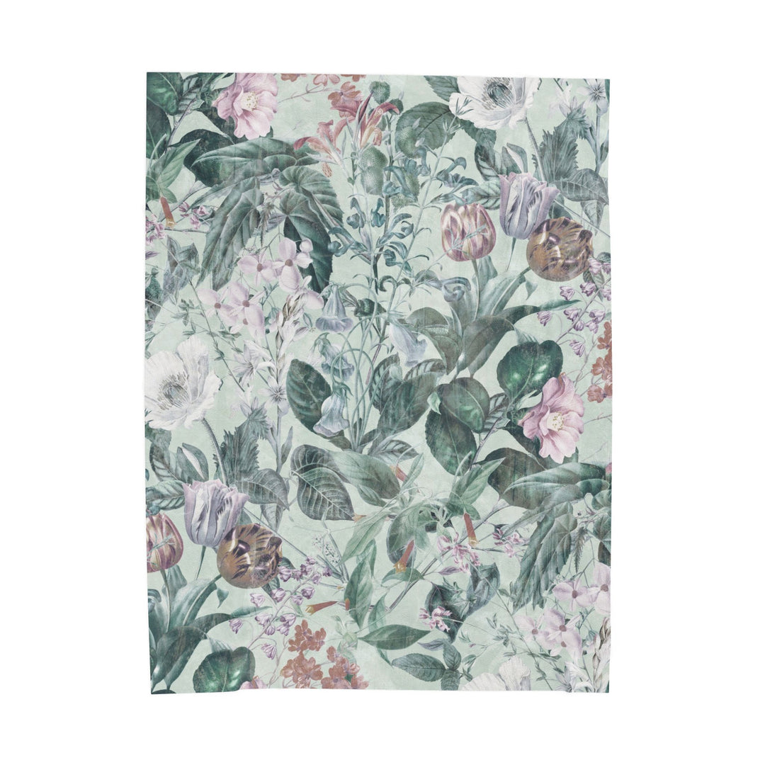 Luxury Velveteen Plush Blanket - Dutch Tulip Garden- Cozy & Soft