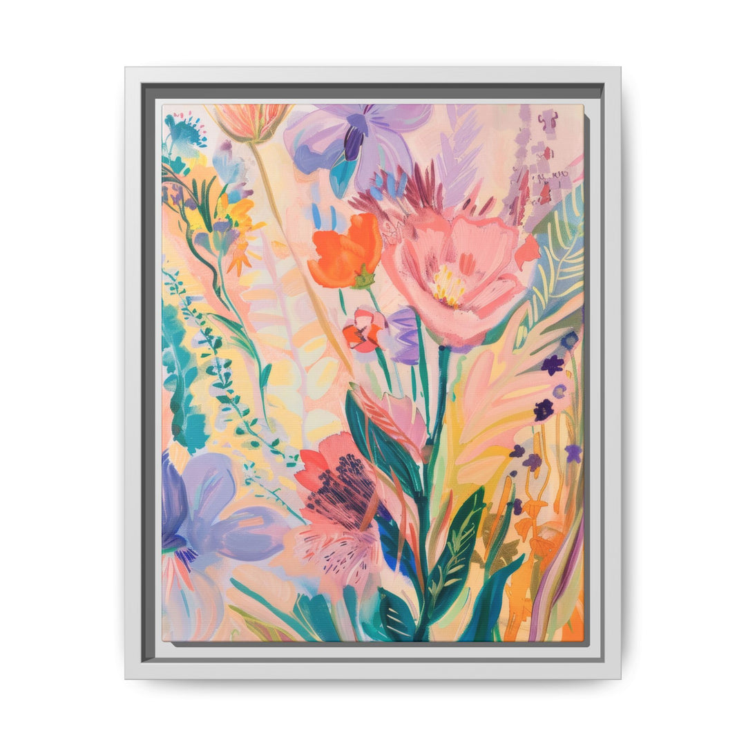 Canvas Wall Art - Sustainably Made Framed Wall Art - Happy Flowers